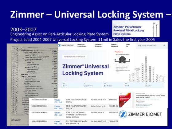 Zimmer Universal Locking System slide